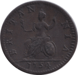 1754 FARTHING ( GVF ) - FARTHING - Cambridgeshire Coins