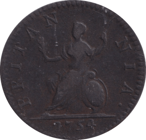 1754 FARTHING ( GVF ) - FARTHING - Cambridgeshire Coins