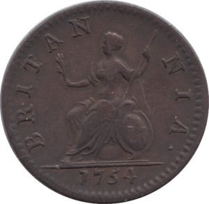 1754 FARTHING ( GVF ) - FARTHING - Cambridgeshire Coins