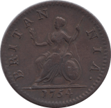1754 FARTHING ( GVF ) - FARTHING - Cambridgeshire Coins