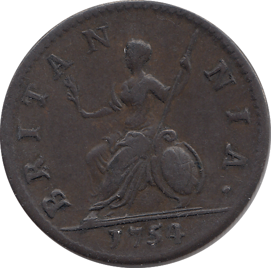 1754 FARTHING ( VF ) - FARTHING - Cambridgeshire Coins