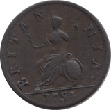 1754 FARTHING ( VF ) - FARTHING - Cambridgeshire Coins