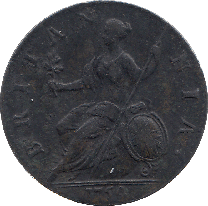 1754 HALFPENNY ( GOOD FINE ) - HALFPENNY - Cambridgeshire Coins