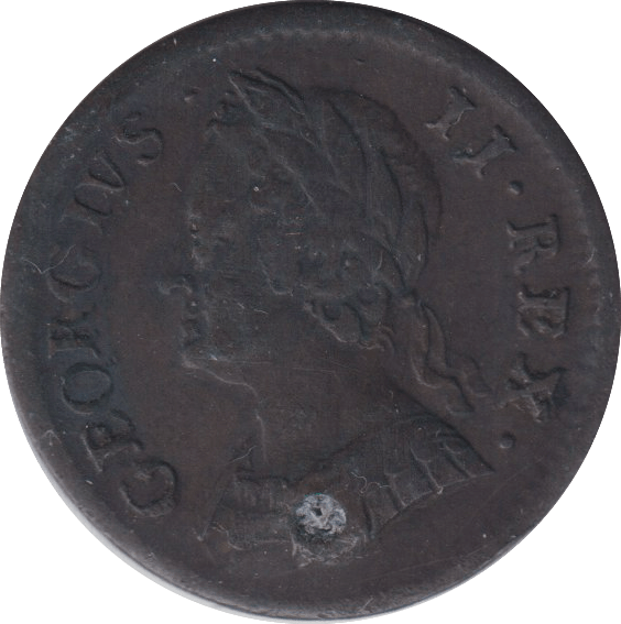 1754 HOLED FARTHING ( GF ) - FARTHING - Cambridgeshire Coins