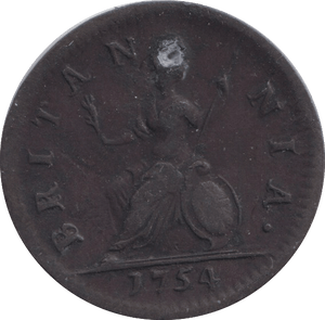 1754 HOLED FARTHING ( GF ) - FARTHING - Cambridgeshire Coins