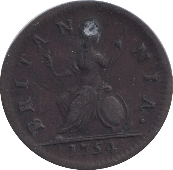 1754 HOLED FARTHING ( GF ) - FARTHING - Cambridgeshire Coins