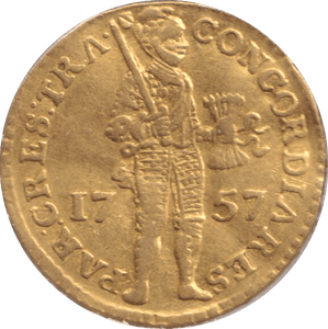 1757 GOLD DUCAT NETHERLANDS - GOLD WORLD COINS - Cambridgeshire Coins