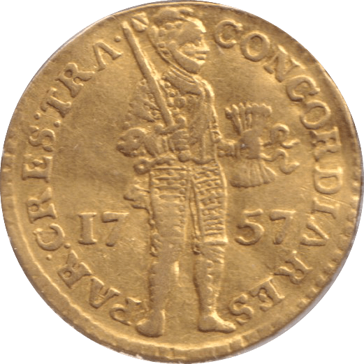 1757 GOLD DUCAT NETHERLANDS - GOLD WORLD COINS - Cambridgeshire Coins