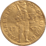 1757 GOLD DUCAT NETHERLANDS - GOLD WORLD COINS - Cambridgeshire Coins