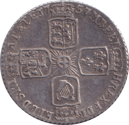 1757 SIXPENCE ( GVF ) - SIXPENCE - Cambridgeshire Coins