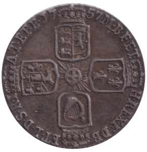 1757 SIXPENCE ( GVF ) - SIXPENCE - Cambridgeshire Coins