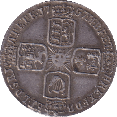 1757 SIXPENCE (GVF) - SIXPENCE - Cambridgeshire Coins