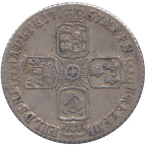 1757 SIXPENCE ( VF ) - SIXPENCE - Cambridgeshire Coins