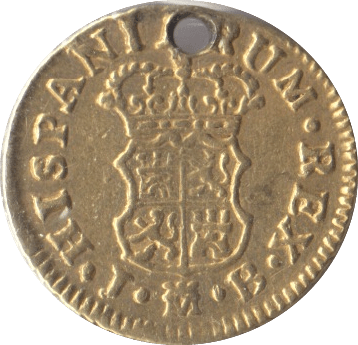 1758 GOLD 1/2 ESCUDOS SPAIN - Gold World Coins - Cambridgeshire Coins