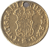 1758 GOLD 1/2 ESCUDOS SPAIN - Gold World Coins - Cambridgeshire Coins