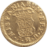 1758 GOLD HALF ESCUDO ( EF ) SPAIN MADRID - GOLD WORLD COINS - Cambridgeshire Coins