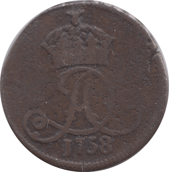 1758 HALFPENNY ISLE OF MAN - WORLD COINS - Cambridgeshire Coins