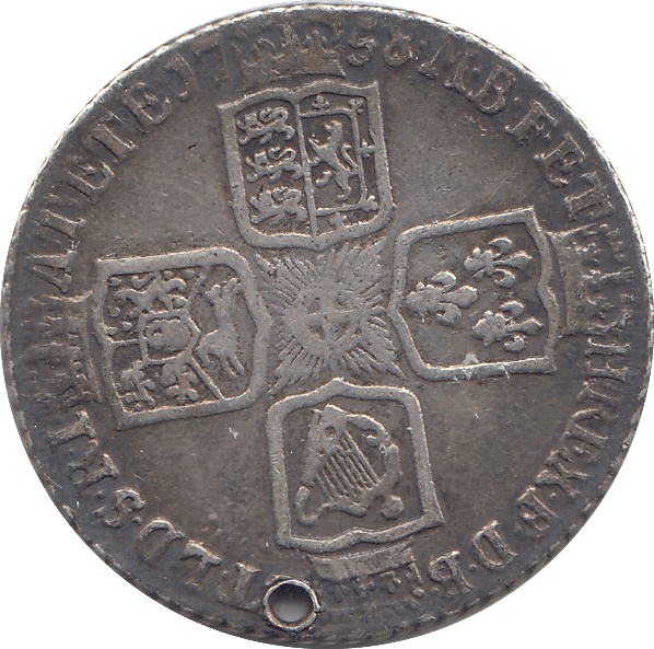 1758 HOLED SHILLING ( VF ) - WORLD COINS - Cambridgeshire Coins