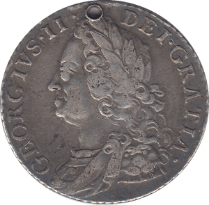 1758 HOLED SHILLING ( VF ) - WORLD COINS - Cambridgeshire Coins