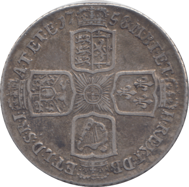 1758 ONE SHILLING ( GVF ) - SHILLING - Cambridgeshire Coins