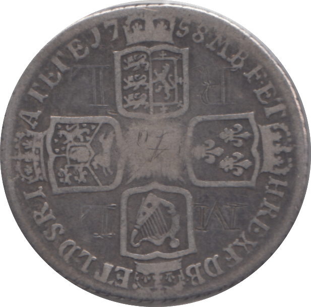 1758 SHILLING ( FINE ) - SHILLING - Cambridgeshire Coins