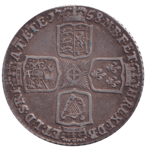 1758 SHILLING ( GVF ) - SHILLING - Cambridgeshire Coins