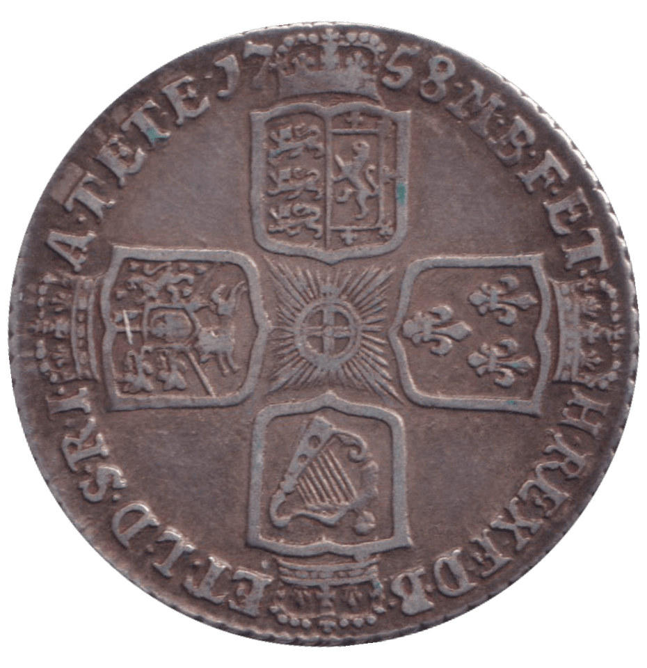 1758 SHILLING ( GVF ) - SHILLING - Cambridgeshire Coins