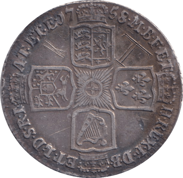 1758 SHILLING ( VF ) - SHILLING - Cambridgeshire Coins