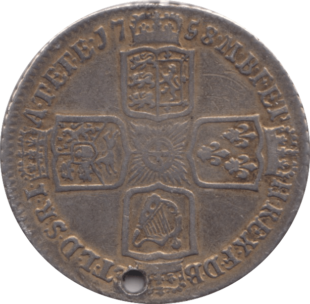 1758 SHILLING ( VF ) - SHILLING - Cambridgeshire Coins