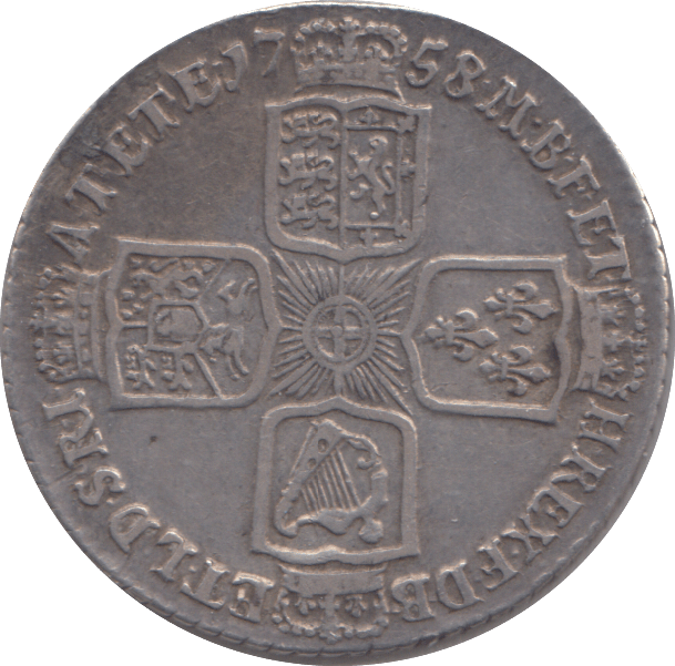 1758 SHILLING ( VF ) - SHILLING - Cambridgeshire Coins