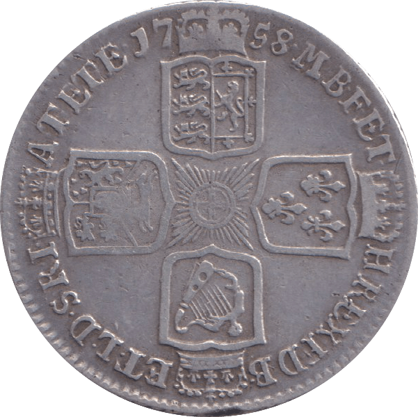 1758 SHILLING ( VF ) - SHILLING - Cambridgeshire Coins