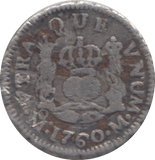 1760 MEXICAN SPANISH COLONIAL HALF REAL - SILVER WORLD COINS - Cambridgeshire Coins