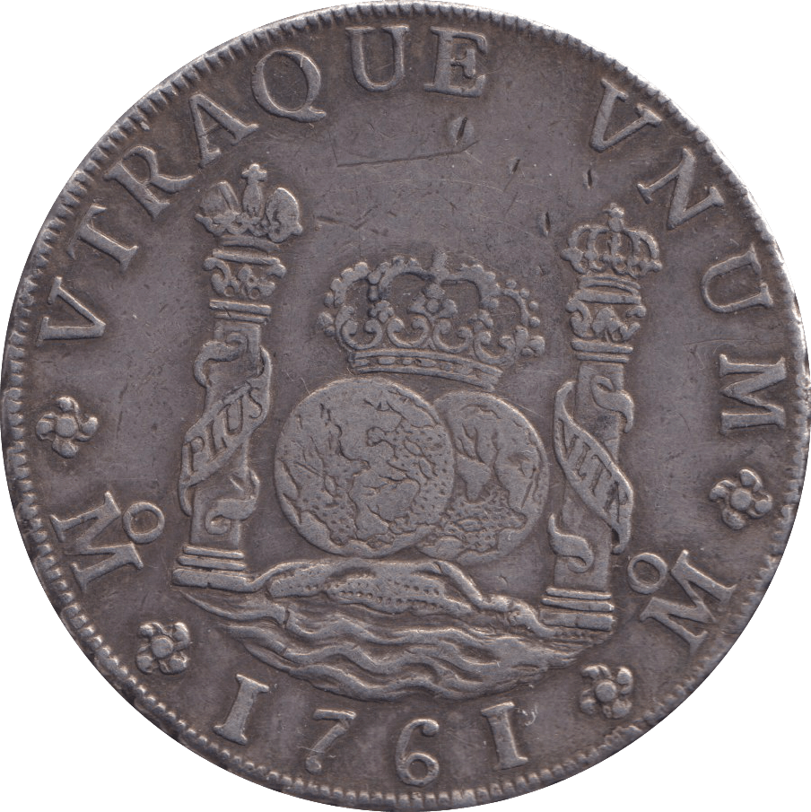 1761 SILVER 8 REALES MEXICO SPANISH COLONY - SILVER WORLD COINS - Cambridgeshire Coins