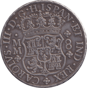 1761 SILVER 8 REALES MEXICO SPANISH COLONY - SILVER WORLD COINS - Cambridgeshire Coins