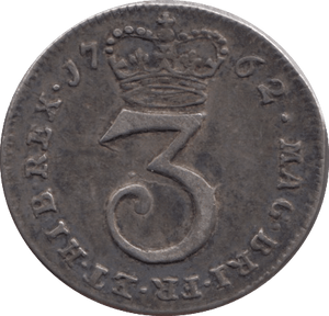 1762 MAUNDY THREE PENCE ( GVF ) 8 - MAUNDY ONE PENNY - Cambridgeshire Coins