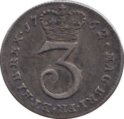 1762 MAUNDY THREE PENCE ( GVF ) 8 - MAUNDY ONE PENNY - Cambridgeshire Coins