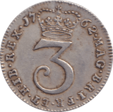1762 MAUNDY THREEPENCE ( EF ) - MAUNDY THREEPENCE - Cambridgeshire Coins