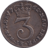1762 MAUNDY THREEPENCE ( EF ) - MAUNDY THREEPENCE - Cambridgeshire Coins