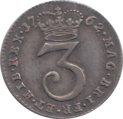 1762 MAUNDY THREEPENCE ( EF ) - MAUNDY THREEPENCE - Cambridgeshire Coins