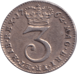 1762 MAUNDY THREEPENCE ( EF ) - MAUNDY THREEPENCE - Cambridgeshire Coins
