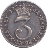 1762 MAUNDY THREEPENCE ( EF ) - MAUNDY THREEPENCE - Cambridgeshire Coins