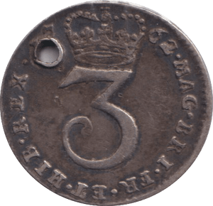 1762 MAUNDY THREEPENCE ( GVF ) HOLED - MAUNDY THREEPENCE - Cambridgeshire Coins