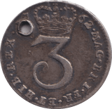 1762 MAUNDY THREEPENCE ( GVF ) HOLED - MAUNDY THREEPENCE - Cambridgeshire Coins