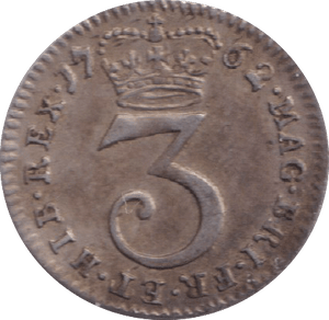 1762 MAUNDY THREEPENCE ( GVF ) - MAUNDY THREEPENCE - Cambridgeshire Coins