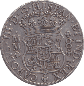 1762 SILVER 8 REALES MEXICO SPANISH COLONY - SILVER WORLD COINS - Cambridgeshire Coins