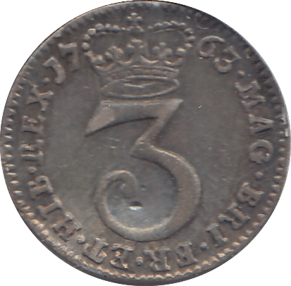 1763 MAUNDY THREEPENCE ( VF ) - MAUNDY THREEPENCE - Cambridgeshire Coins