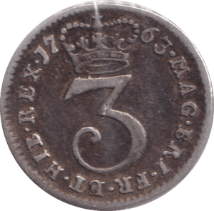 1763 MAUNDY THREEPENCE ( VF ) - MAUNDY THREEPENCE - Cambridgeshire Coins