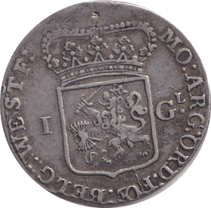 1765 SILVER ONE GLUDEN NETHERLANDS - SILVER WORLD COINS - Cambridgeshire Coins