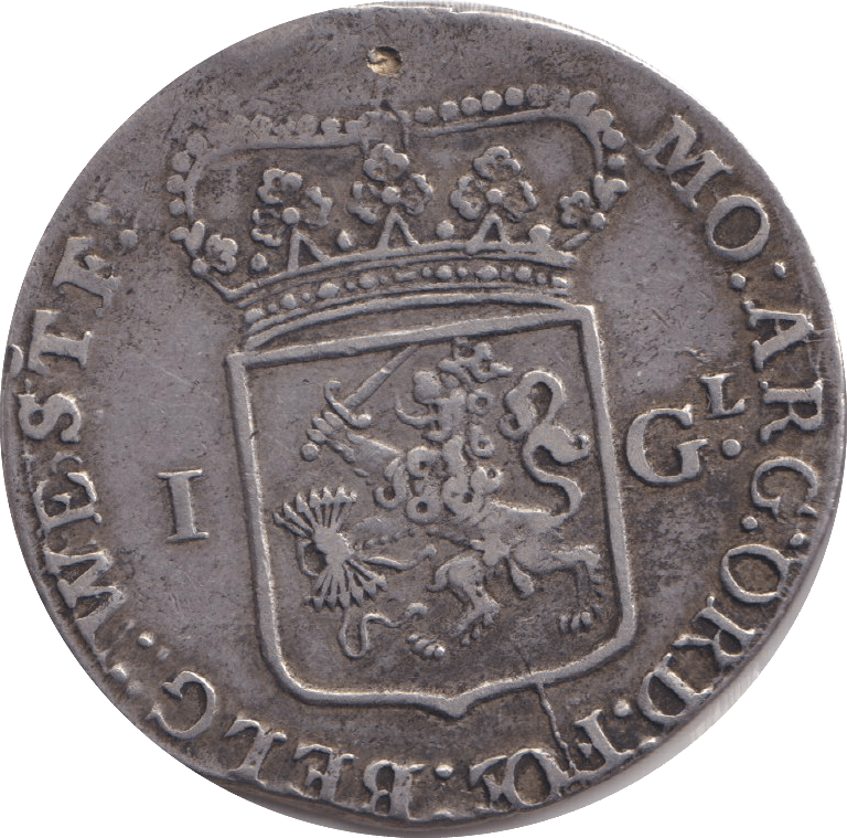 1765 SILVER ONE GLUDEN NETHERLANDS - SILVER WORLD COINS - Cambridgeshire Coins