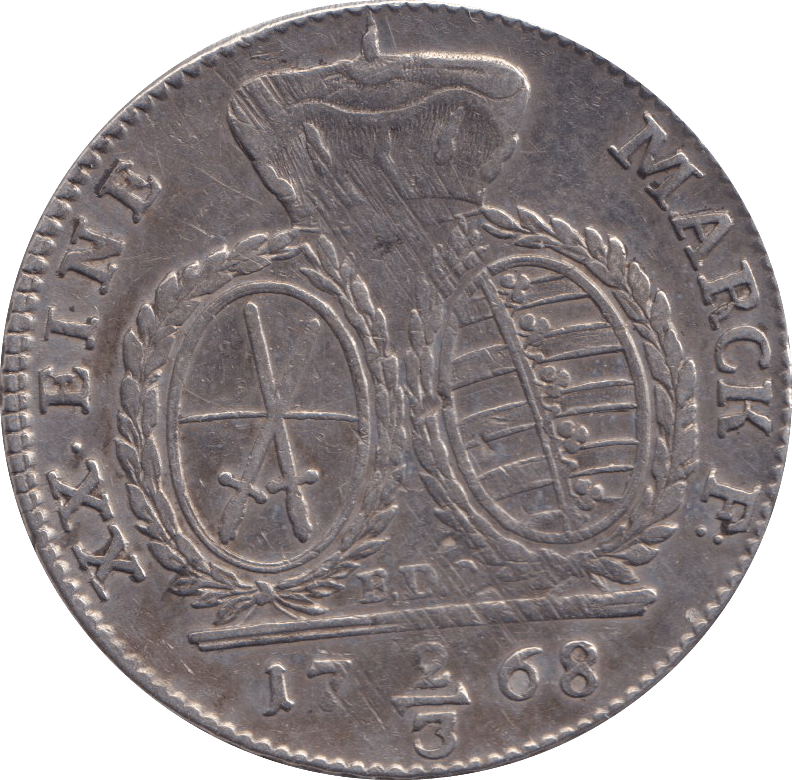 1768 SILVER 2/3 THALER GERMANY - SILVER WORLD COINS - Cambridgeshire Coins